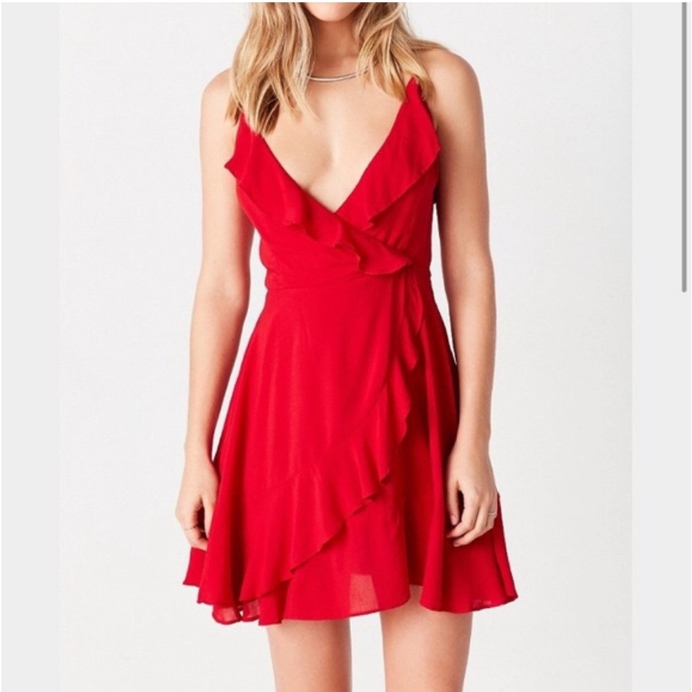 Urban Outfitters Kimchi Blue red ruffle dress